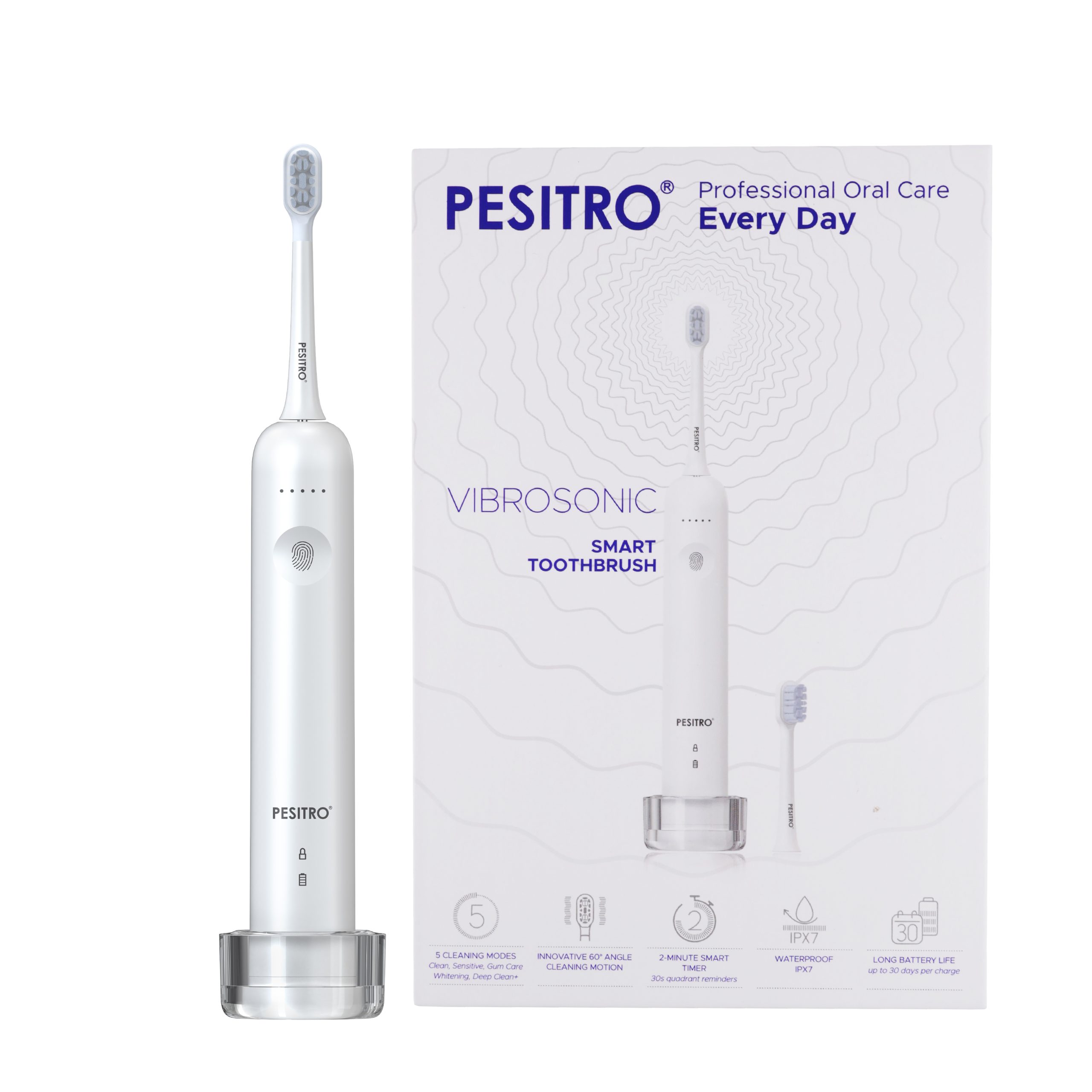 PESITRO Vibrosonic Smart Toothbrush (White)